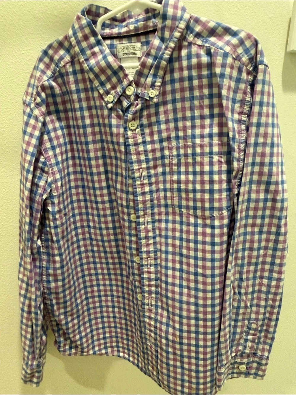 Gymboree Boys' Button-Down Plaid Shirt in Blue & Purple